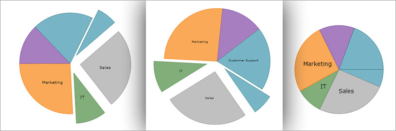 Fully customize your pie chart to fit your application's needs