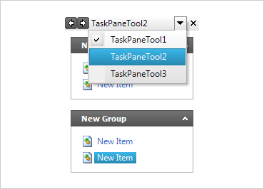Configure the toolbar to appear as a task list in your application.