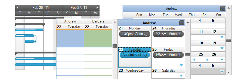 View the schedule in 6 viewable ways - line, day, week, month, multi-month, or any combination.