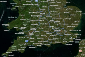 Bing™ Maps からの地理的画像がある UltraGeographicMap