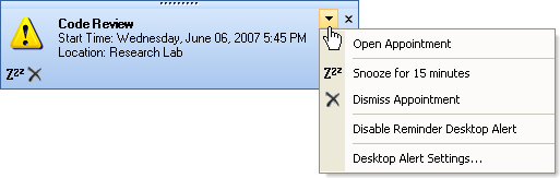 WinDesktopAlert Adding a Menu to the Desktop Alert Reminders Dropdown Button 01.png