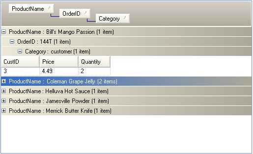 ultragrid の groupby 行をインデントする