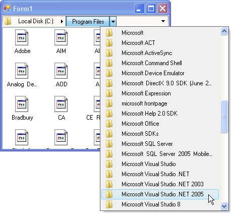 WinNavigationBar Browsing the File System with WinNavigationBar 03.png