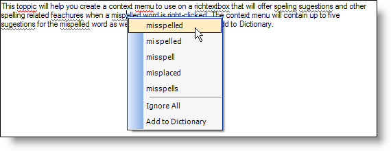 WinSpellChecker Creating a Shortcut Menu to Resolve Spelling Errors 01.png