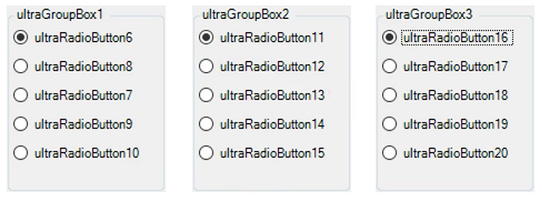 WinGroupBoxes での WinRadioButtons はデフォルトでグループ化されます