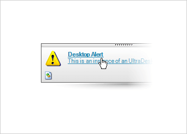 Add hyperlinked text to your desktop alert message.