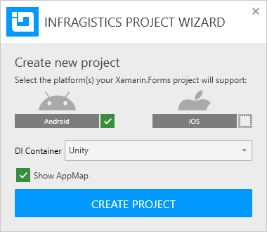 Infragistics Project Wizard