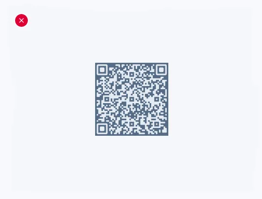 コントラストの低いスレート色の背景上の明色の QR Code